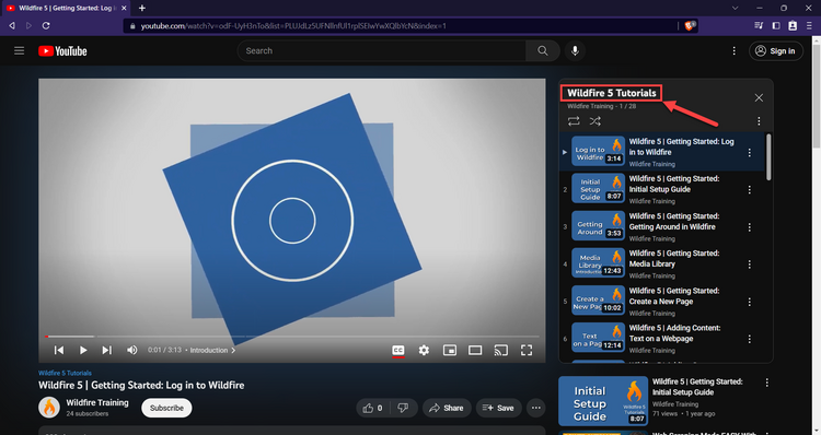 Single YouTube video on playlist Single YouTube video on playlist