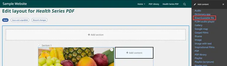 Add Content - Downloadable File