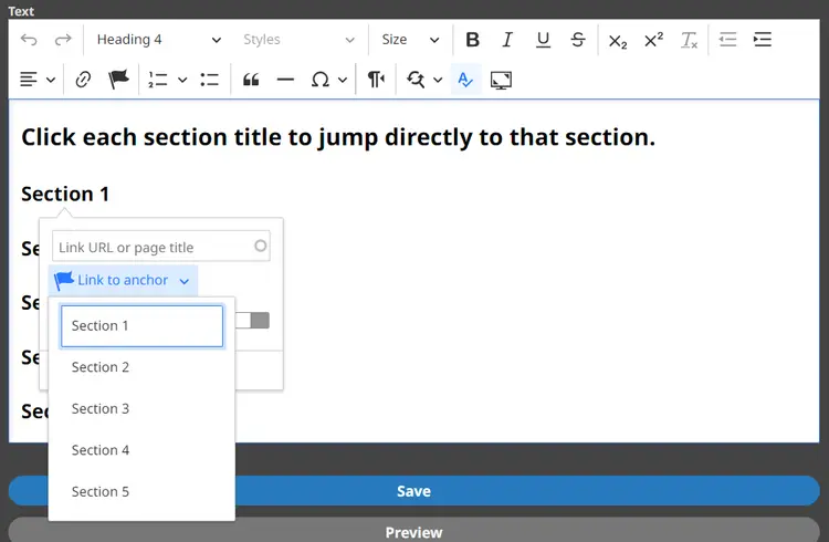 Anchor Link Creation - Choose