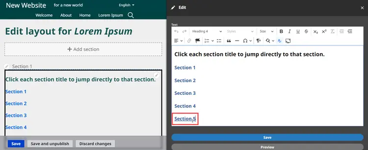 Anchor Link Creation - Confirmation