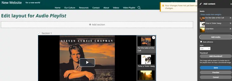 Audio Playlist Preview