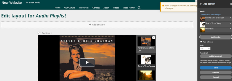 Audio Playlist Preview