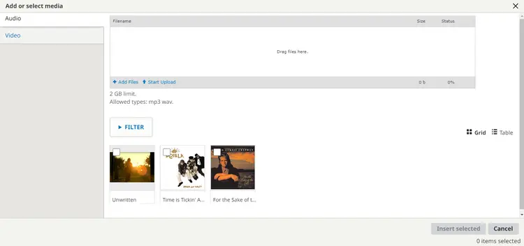 Audio Playlist Selection