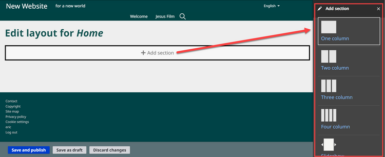 Choose Section Type