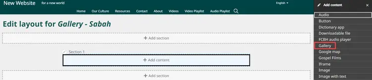 Gallery Content Type