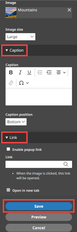 Image Options