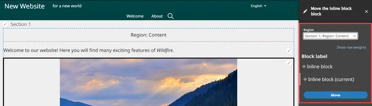 Move Content Sidebar