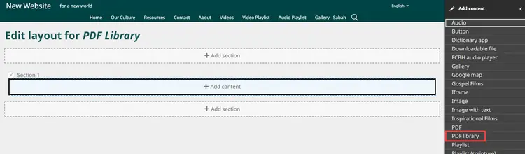 PDF Library Content Type