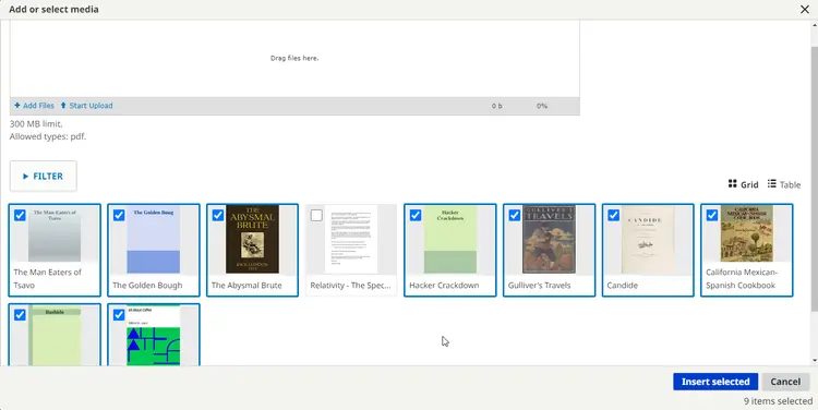 PDF Library Select PDFs