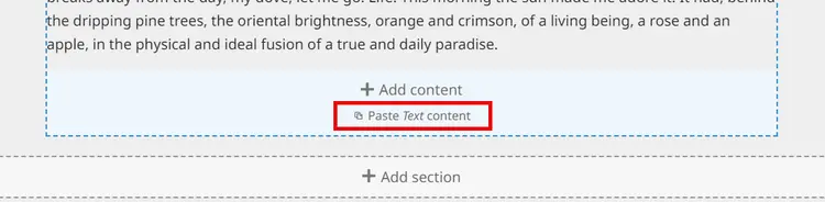 Paste Content Block
