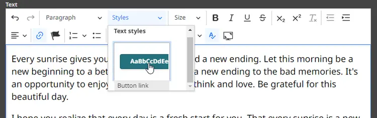 Button Link Selection