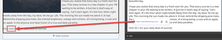 Hyperlink Created for Button
