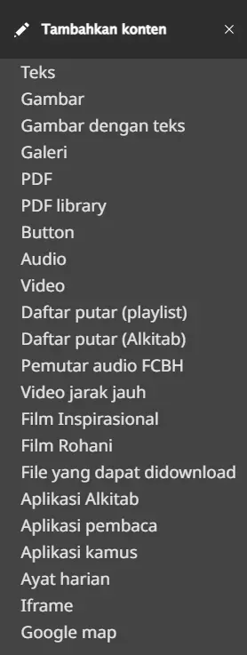 Menu konten Indonesian