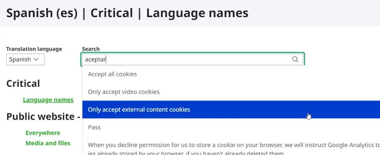 Search Translate Interface