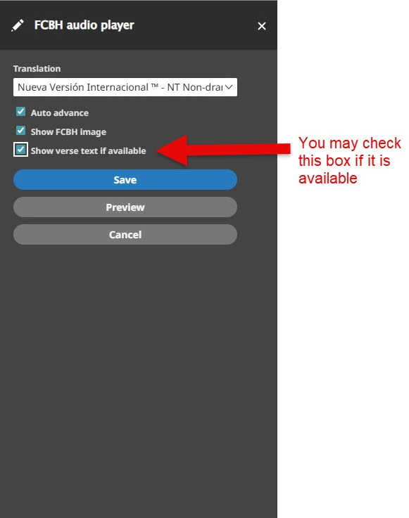 FCBH With Text Available