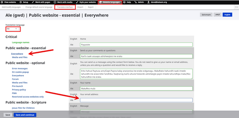 Translate Interface Translate Interface